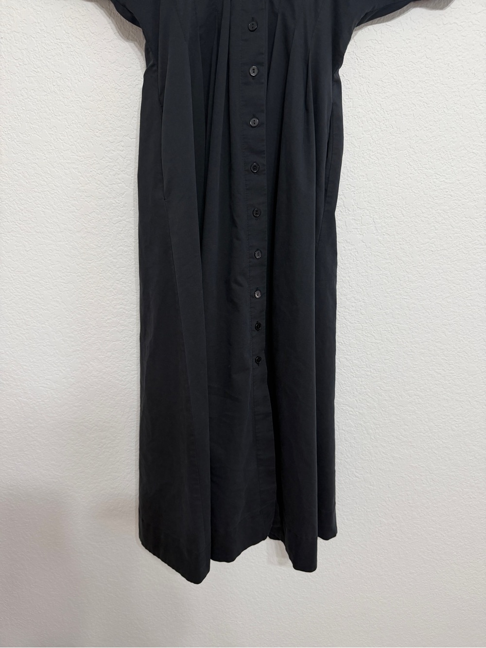 Anthropologie Tobie Black Button Front Midi Dress with Short Sleeves size small - Picture 8 of 15